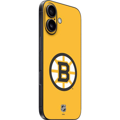 NHL Boston Bruins Solid Background iPhone 16 Plus Skin